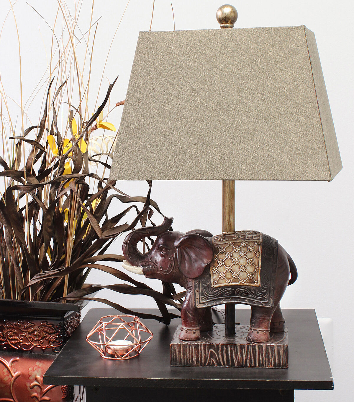 All The Rages 20 Elephant Table Lamp With Fabric Shade
