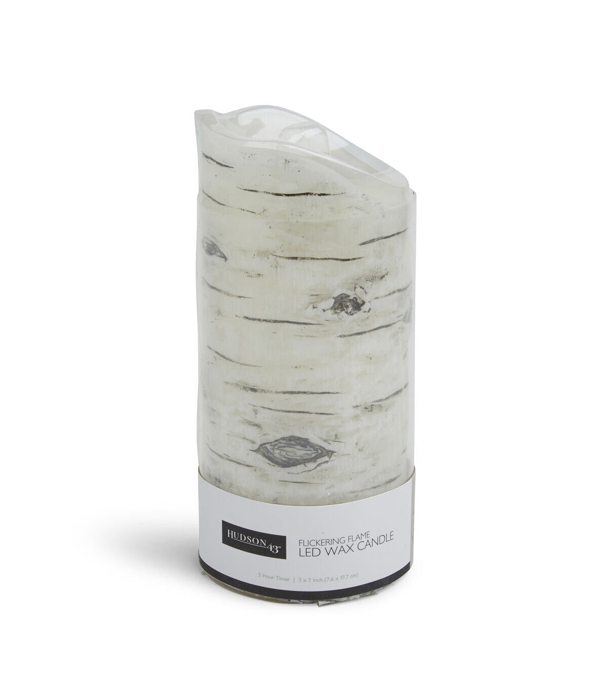 3 x 7 Birch Flickering Flame LED Wax Candle by Hudson 43