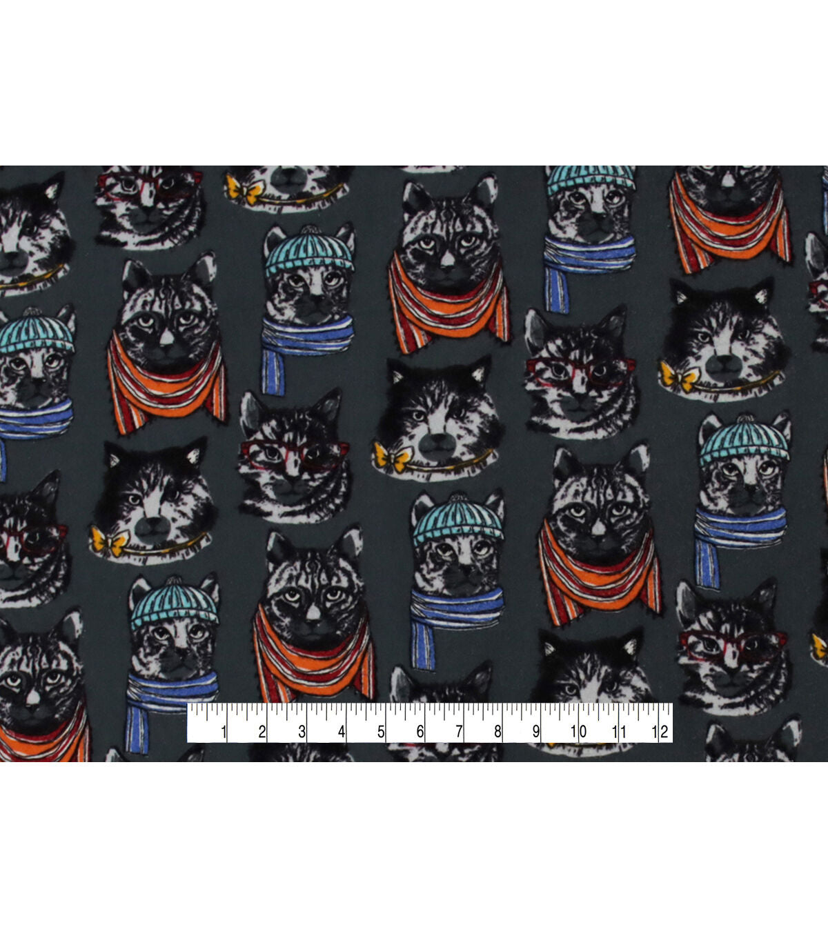 Cats in Scarves Super Snuggle Flannel Fabric