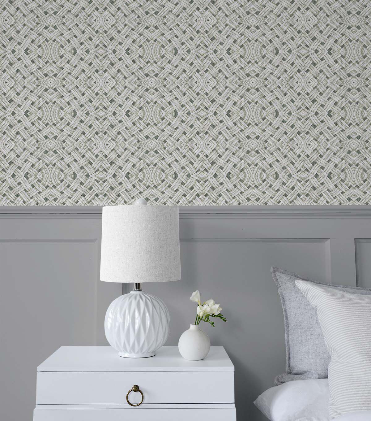 Tommy Bahama 20.5' x 18' Silver Offshore Sailor Peel & Stick Wallpaper