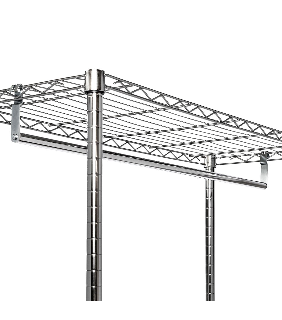 Honey Can Do 36 x 76 Chrome Rolling Laundry Clothes Rack With Shelves