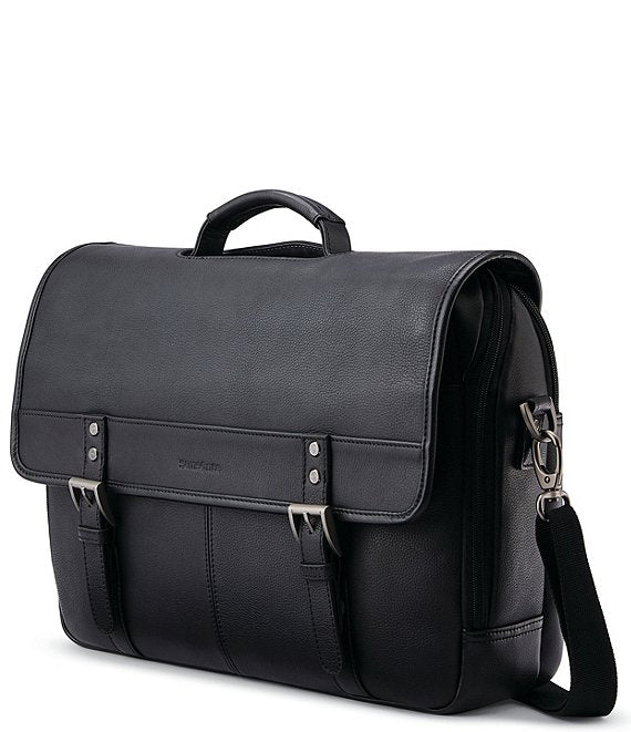 Classic Leather Flapover Briefcase