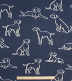 Navy Dog Blizzard Prints Fleece Fabric