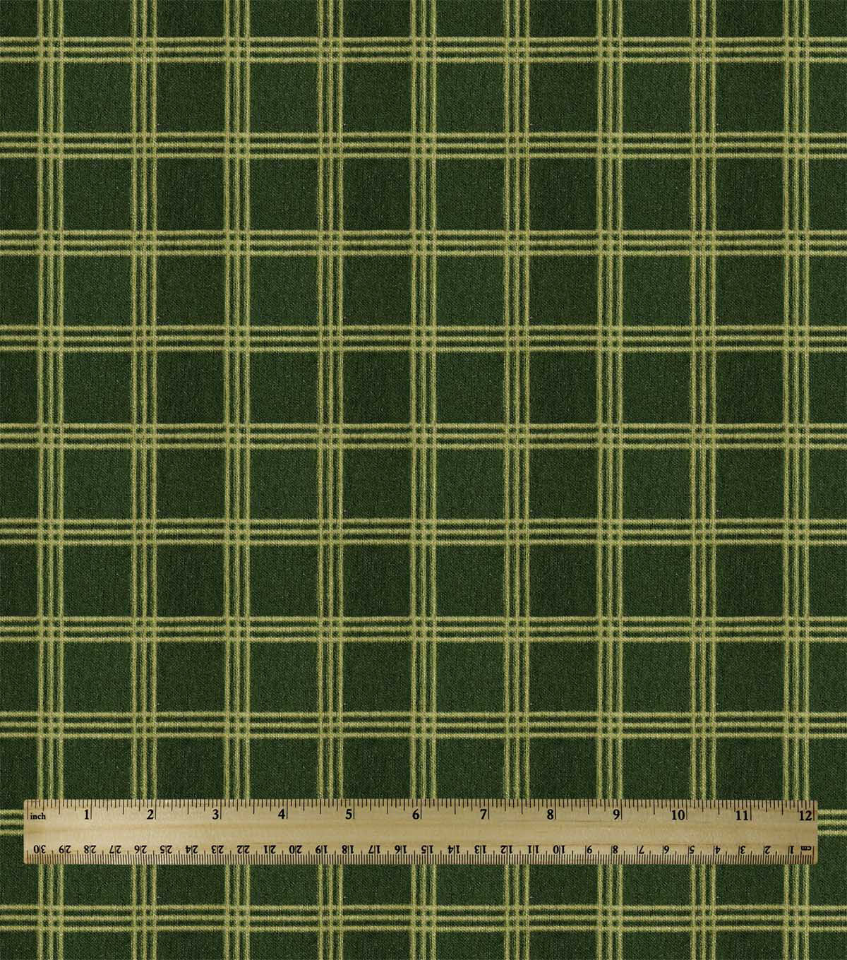 108 Green Grid Plaid Wide Flannel Fabric