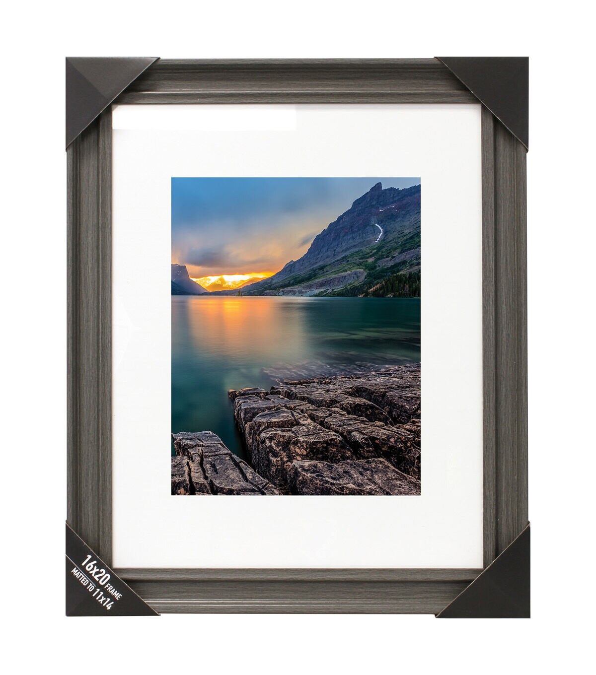BP 16x20 Matted to 11x14 Rustic Gray Wall Frame
