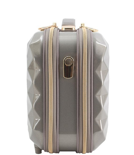 Savoir Collection Grey with Print Leaf Shoulder Strap Travel Beauty Case