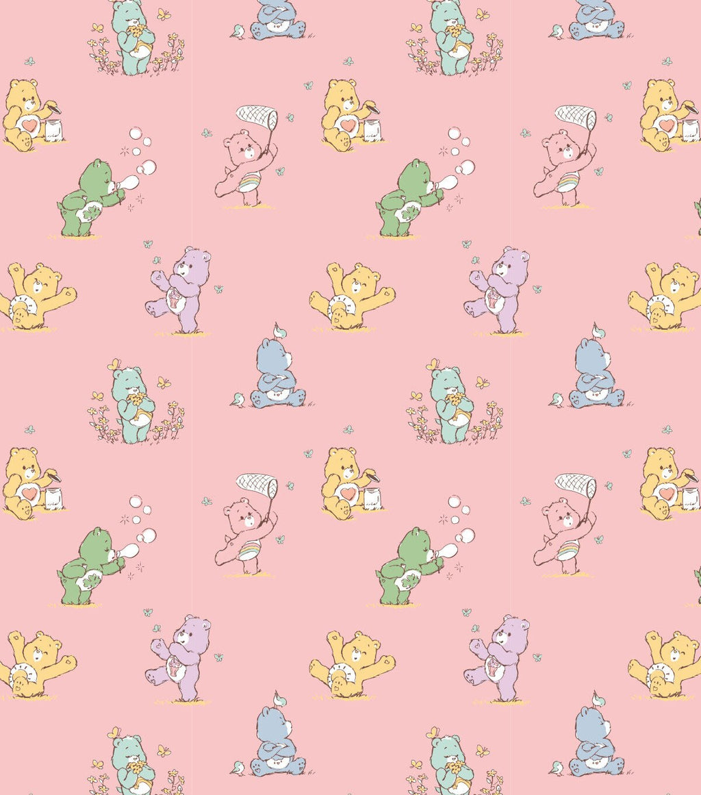 Care Bears Flannel Fabric Playful Pink
