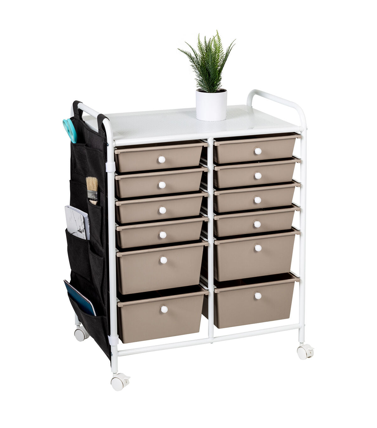 Honey Can Do 25 x 32 Metal 12 Drawer Rolling Storage Craft Cart