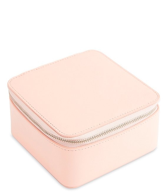 Leather Zippered Travel Jewelry Organizer Case