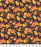 Pumpkin Pies On Black Cotton Fabric