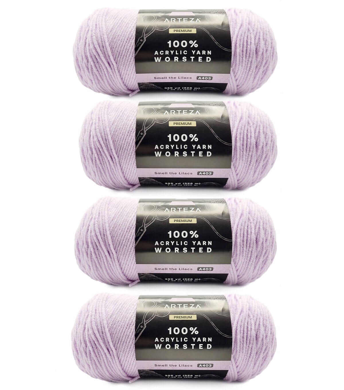 Arteza Premium 359yds Worsted Acrylic Yarn 4 Bundle