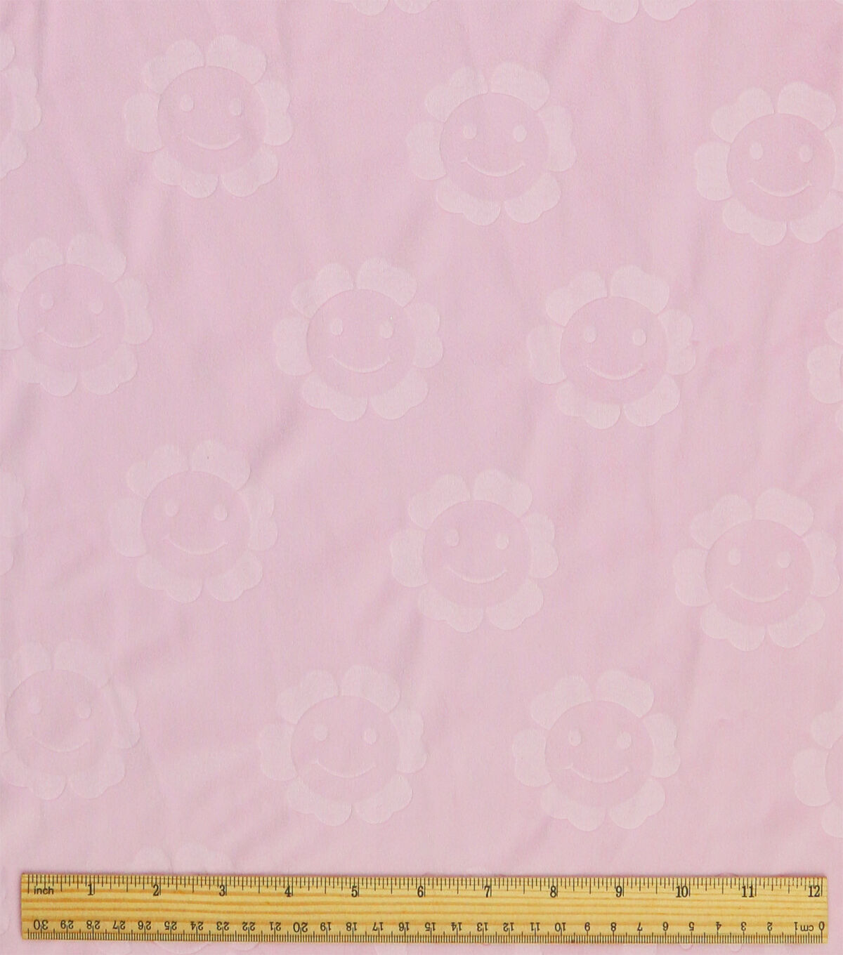 Spring Embossed Happy Blooms on Pink Soft & Minky Fleece Fabric
