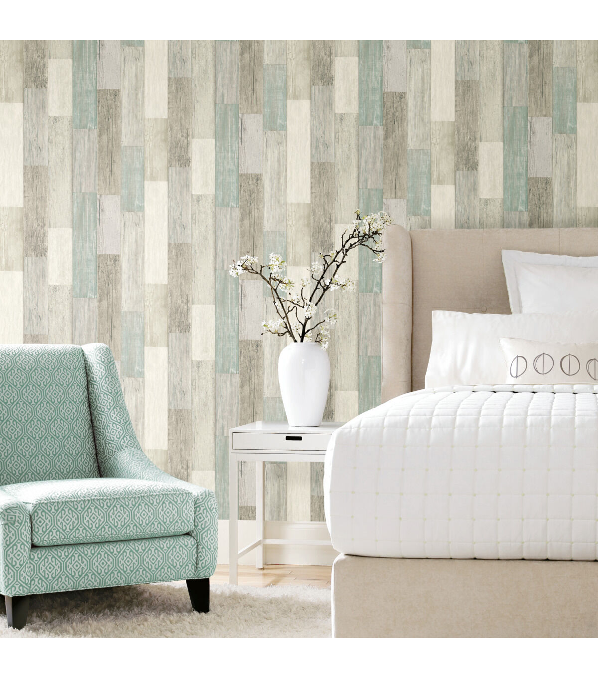 RoomMates Wallpaper Coastal Weathered Plank