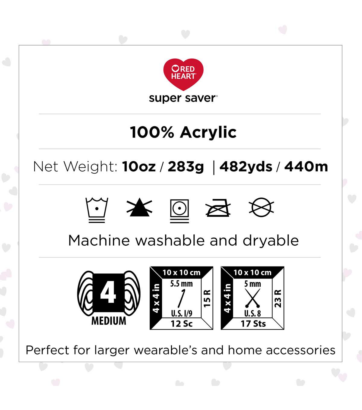 Red Heart Super Saver Ombre 482yds Worsted Acrylic Yarn 4 Bundle