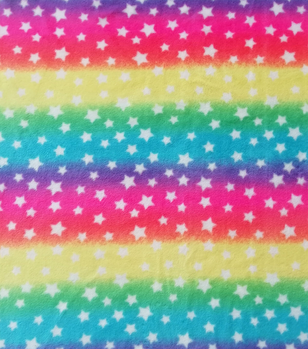 Stars on Multicolor Tie Dye Anti Pill Fleece Fabric