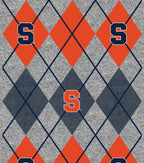 Syracuse University Fleece Fabric Heather Argyle