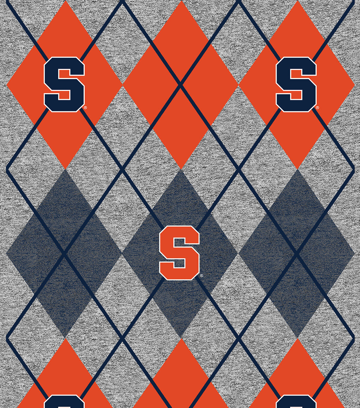 Syracuse University Fleece Fabric Heather Argyle
