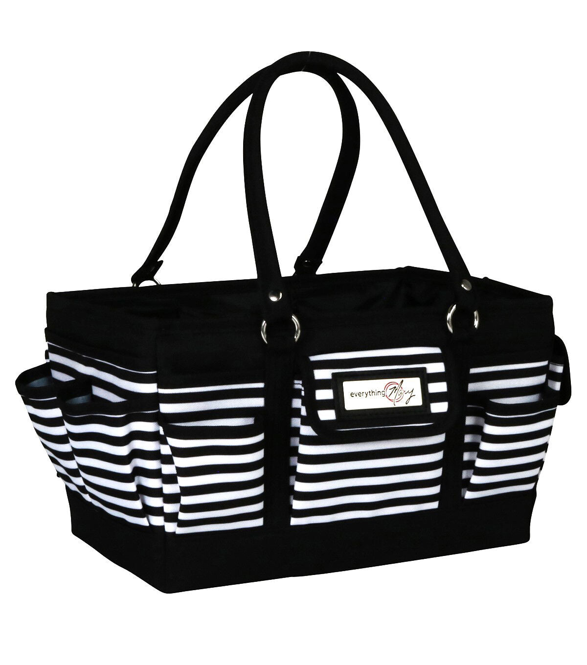 Everything Mary 13 Black & White Stripe Collapsible Deluxe Store & Tote