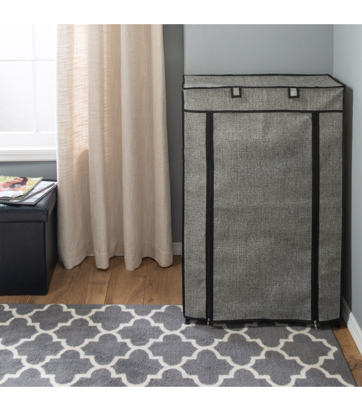 Simplify 35 Gray 5 Tier Shoe Organizer With Cover