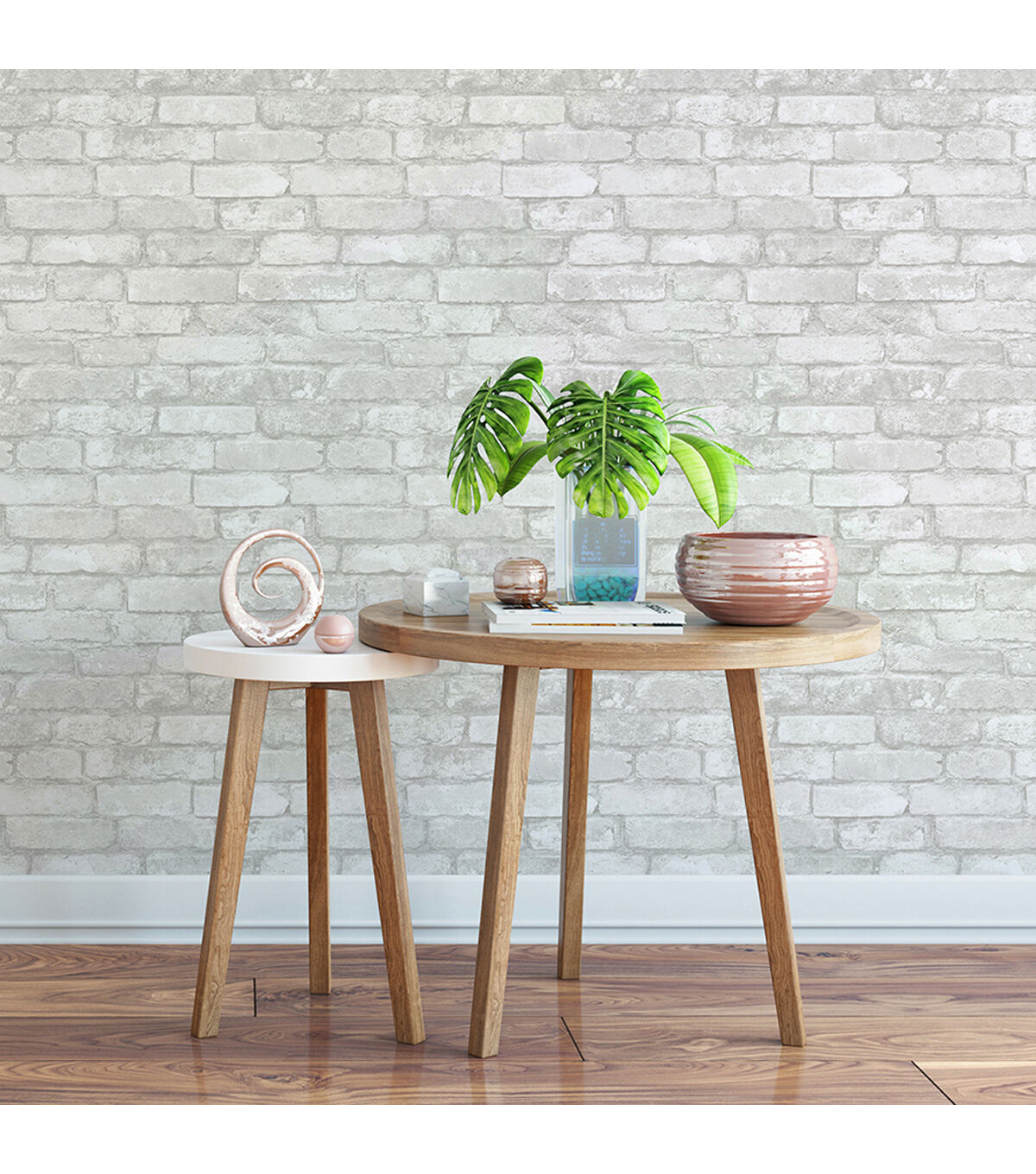 WallPops NuWallpaper Grey White Brick