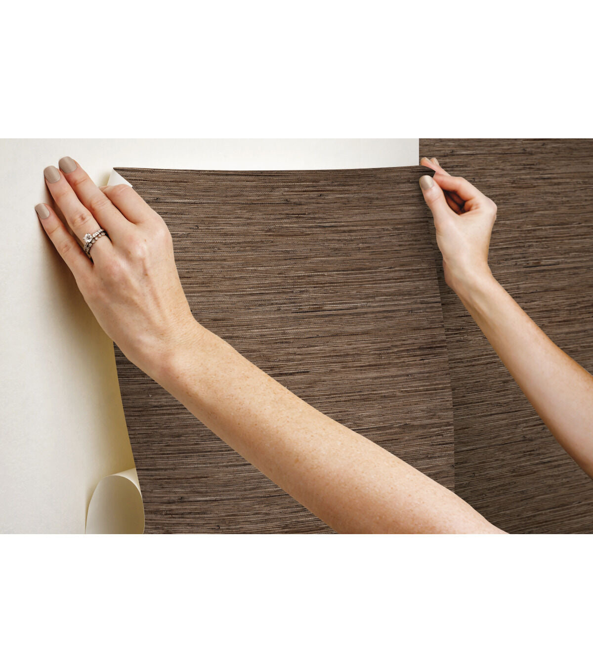 RoomMates Wallpaper Brown Grasscloth