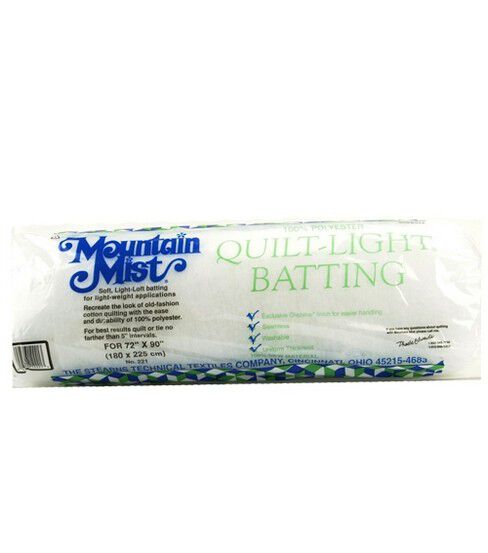 Mountain Mist Quilt Light Polyester Batting Twin Size 72X90