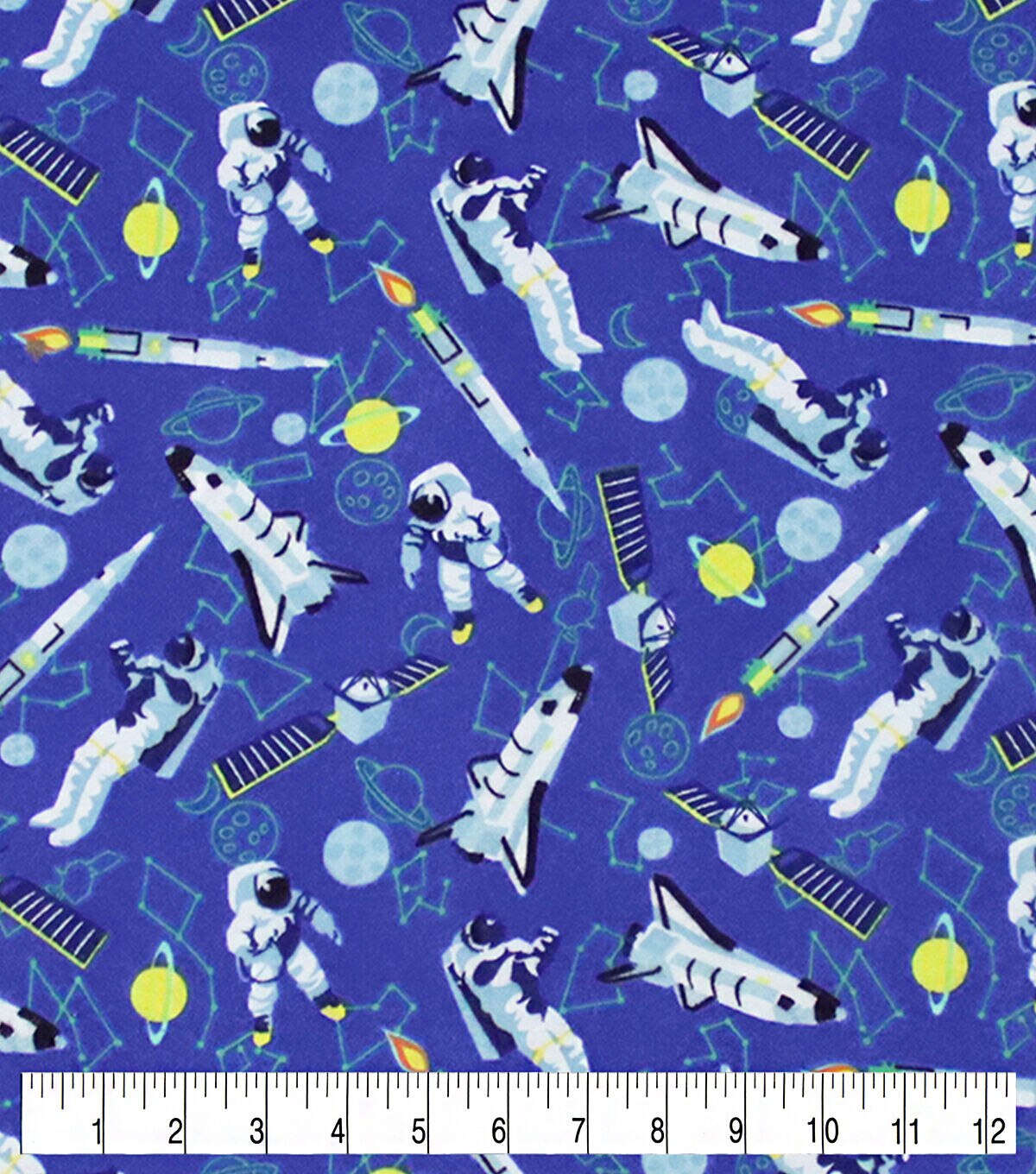 Rocket Ships & Astronauts Super Snuggle Flannel Fabric