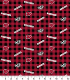 Wisconsin Badgers Flannel Fabric Checks