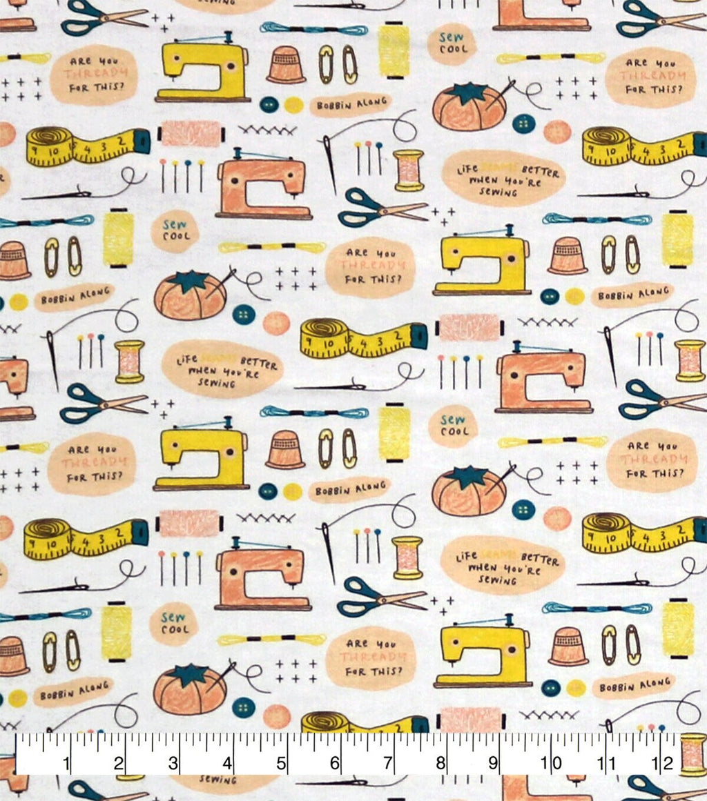 Sewing Icons Super Snuggle Flannel Fabric