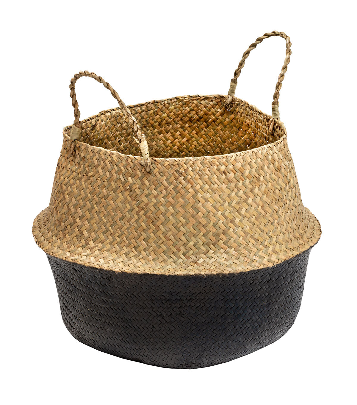 Honey Can Do 18 Brown & Black Folding Seagrass Woven Baskets 2ct