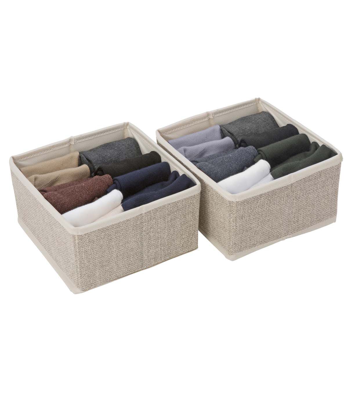 Simplify 7 Faux Jute Square Drawer Organizers 2pk