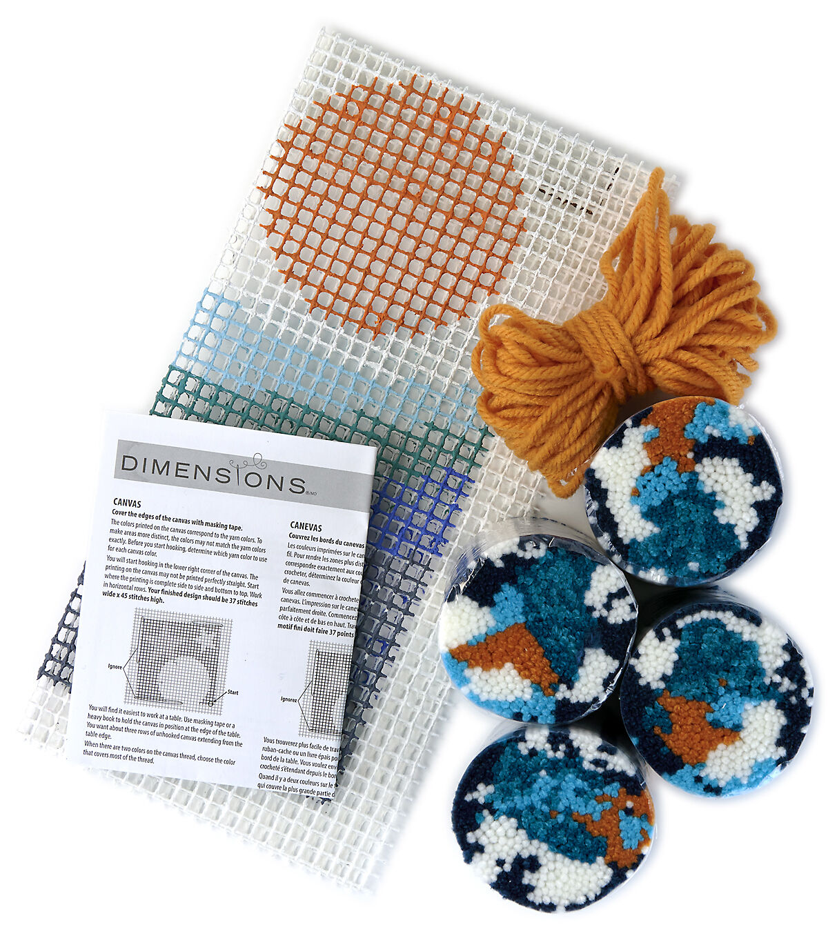 Dimensions Sunset Fringe Latch Hook Kit 10 x 12