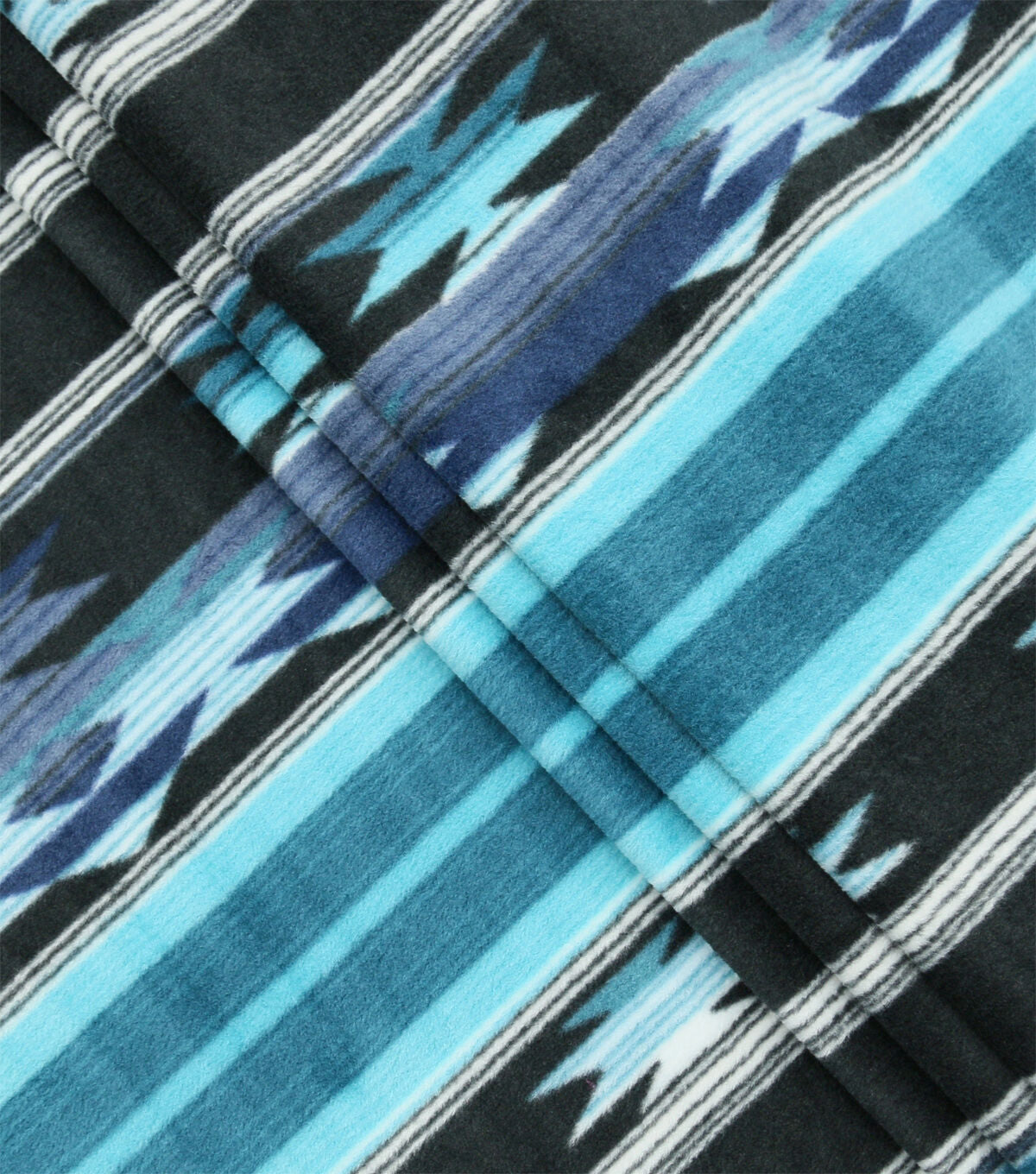 Blue Aztec Luxe Fleece Fabric