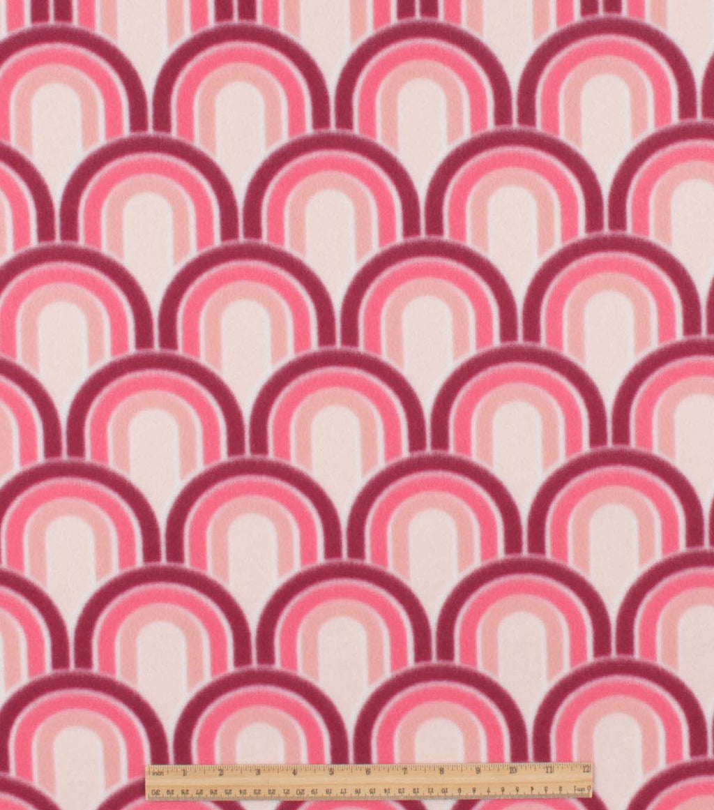 Pink Geometric Tonal Blizzard Fleece Fabric