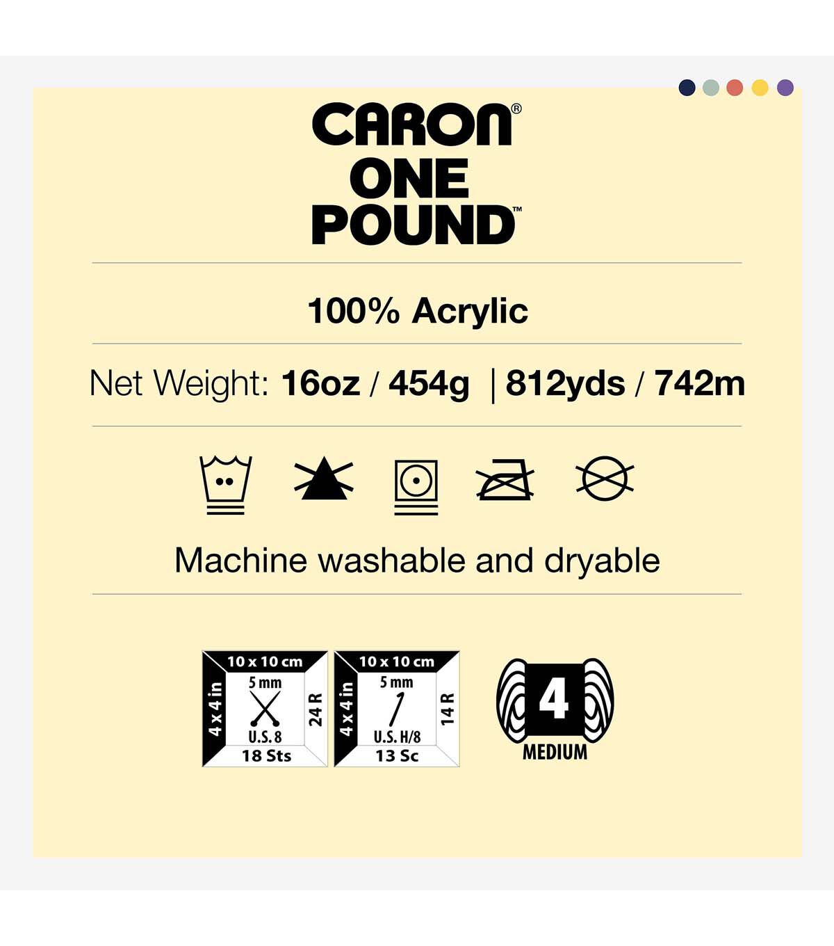 Caron One Pound 812yds Worsted Acrylic Yarn 4 Bundle
