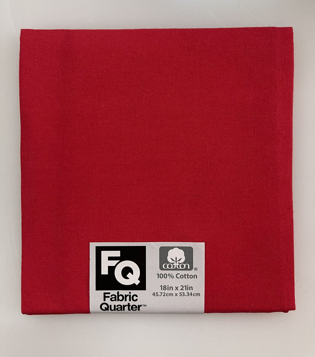Red 1 Piece Cotton Fabric Quarter