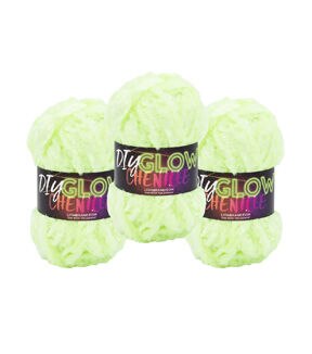 Lion Brand DIY Glow Chenille 32yds Super Bulky Polyester Yarn 3 Bundle