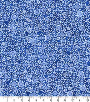 Fabric Traditions Blue Daisies Cotton Fabric by Keepsake Calico