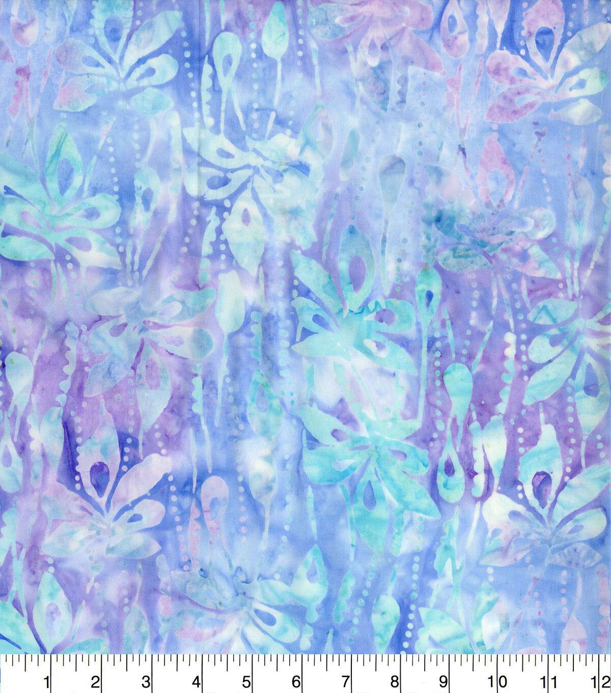 Hi Fashion Dark Blue Vines On Light Blue Rain Batik Cotton Fabric