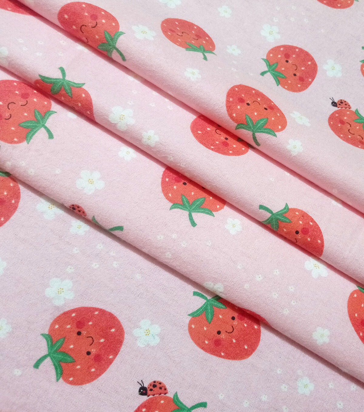 Red Strawberries Super Snuggle Flannel Fabric by POP!