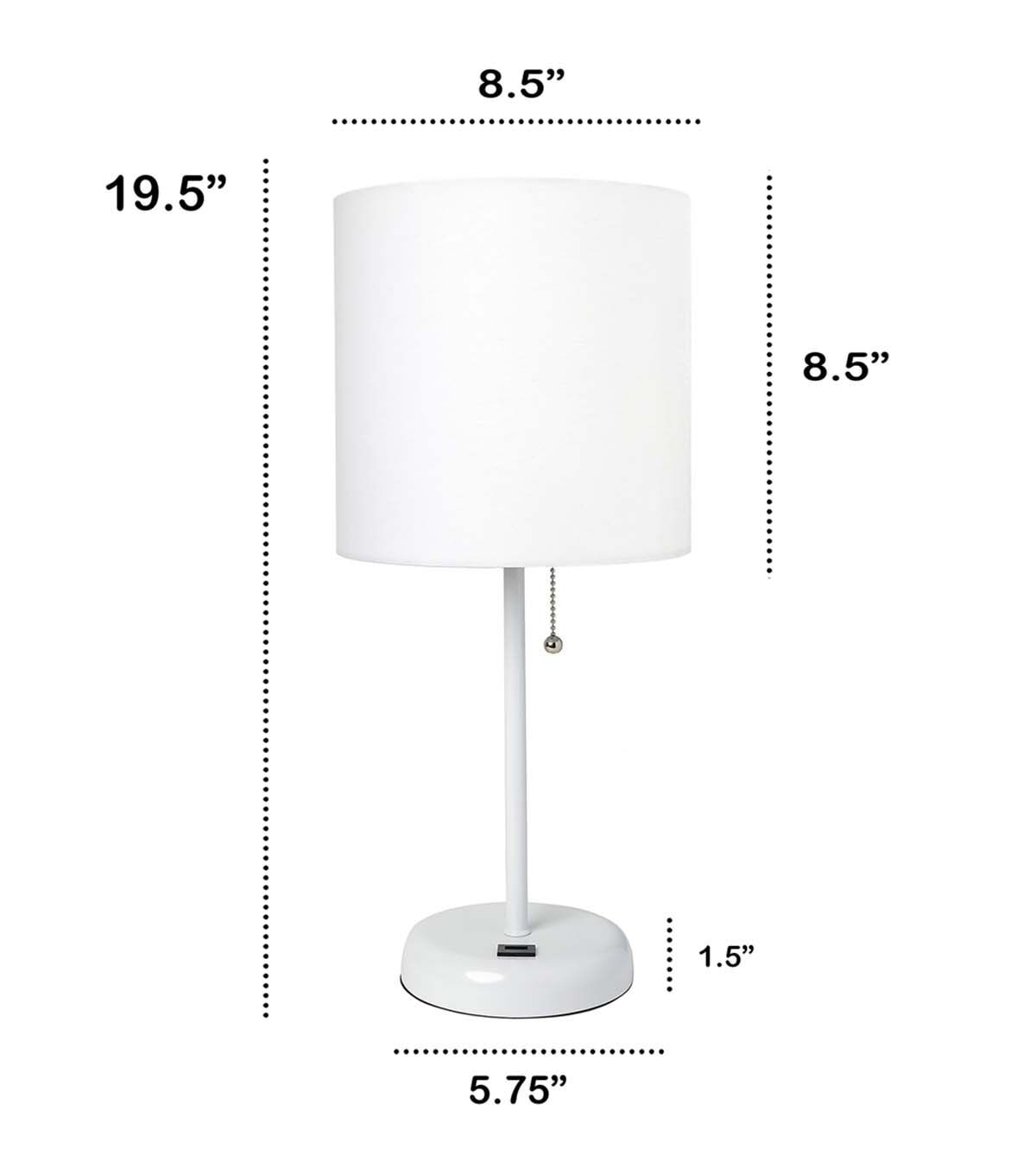 All The Rages 19.5 Metal Outlet Base Desk Lamp With USB Port & Shade