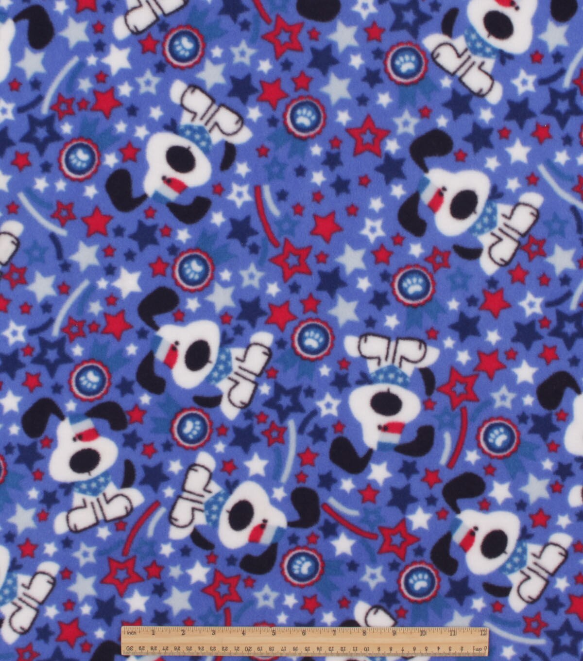 Patriotic Dogs Anti Pill Plush Fleece Fabric