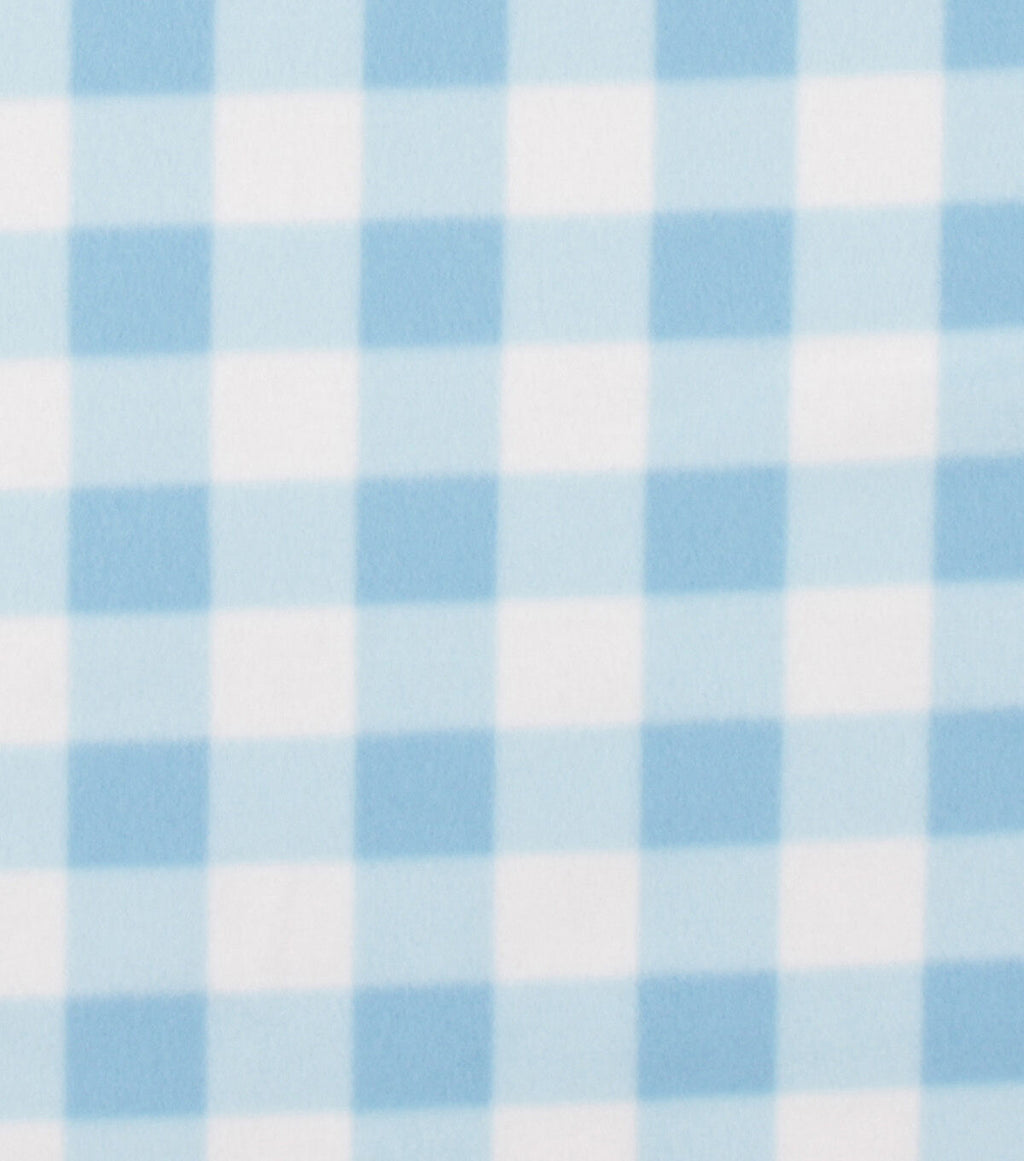 Blue Gingham Blizzard Fleece Fabric
