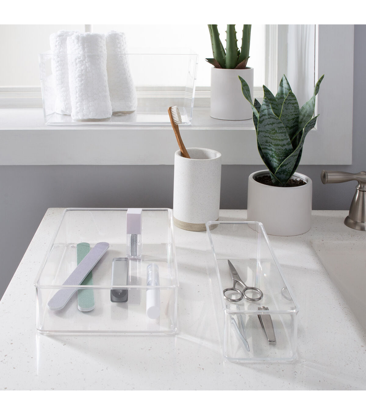 Simplify 9 Clear Rectangular Drawer Organizer