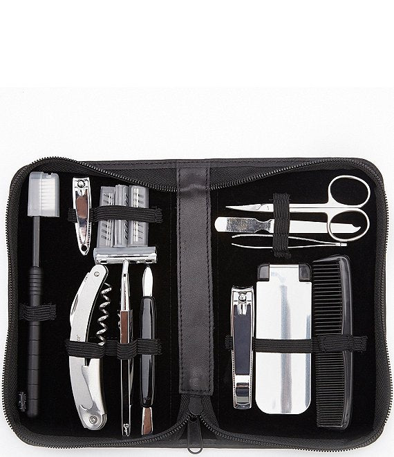 Leather Travel & Grooming Toiletry Kit