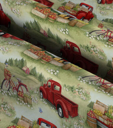 Susan Winget Country Living Veggie Truck Premium Cotton Fabric