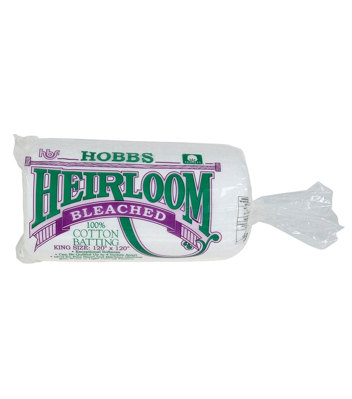 Hobbs Heirloom Bleached Cotton Batting- King