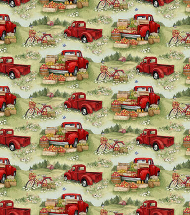 Susan Winget Country Living Veggie Truck Premium Cotton Fabric