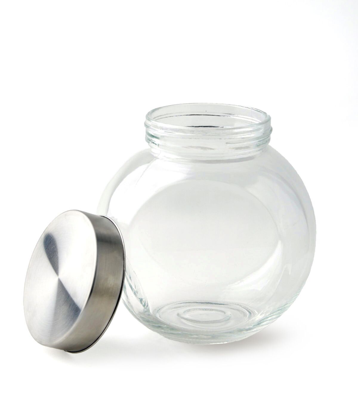 6 Round Tilted Glass Jar With Lid by Park Lane