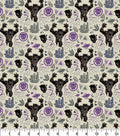 Black Panther Linocut Attack Cotton Fabric